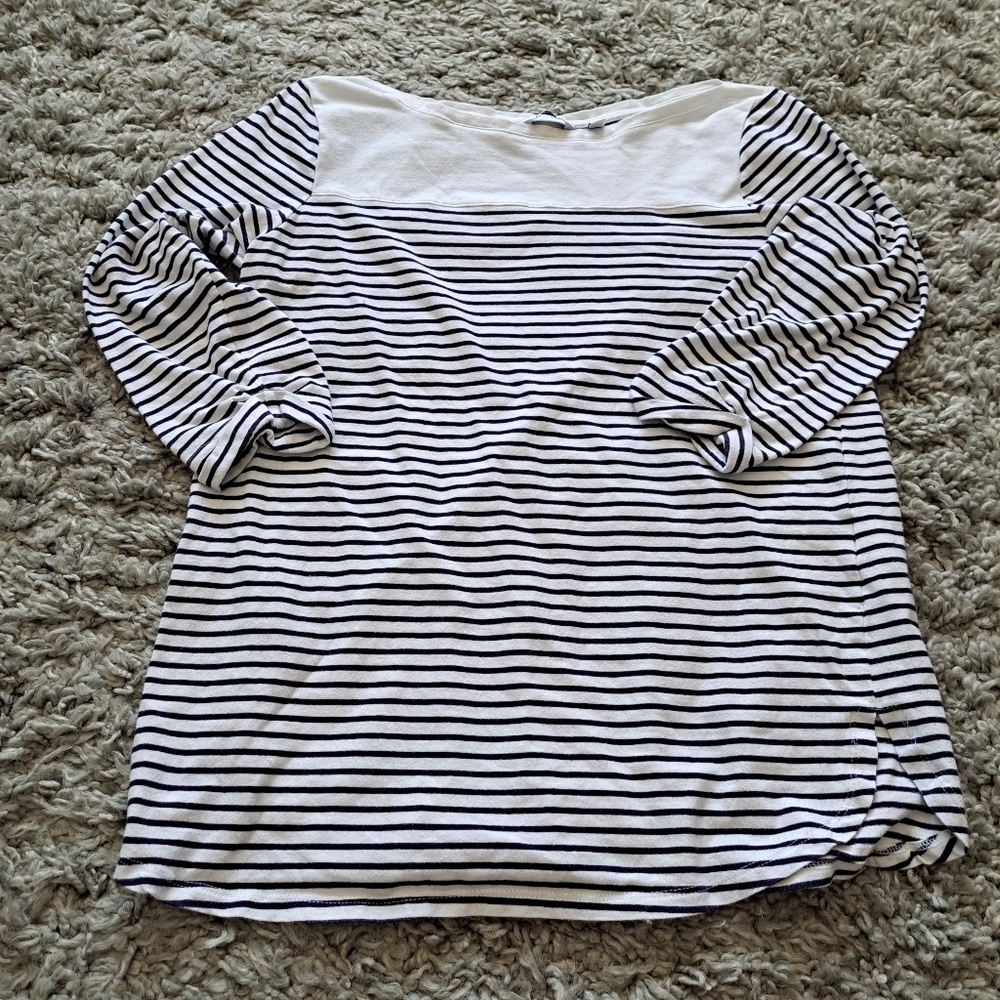 Reitmans | Black & White striped half sleeve women's sweater - Picture 9 of 14